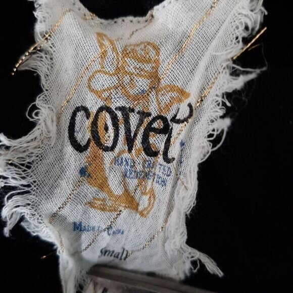 COVET Soft Bamboo Viscose & Wool Blend T-Neck Tunic Top Fine Knit Black Sz S - Picture 13 of 14